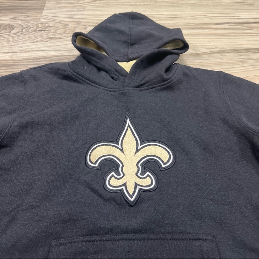 NFL New Orleans Saints Logo Pullover Hoodie Black Youth Large (14/16) NWT - Picture 3 of 5